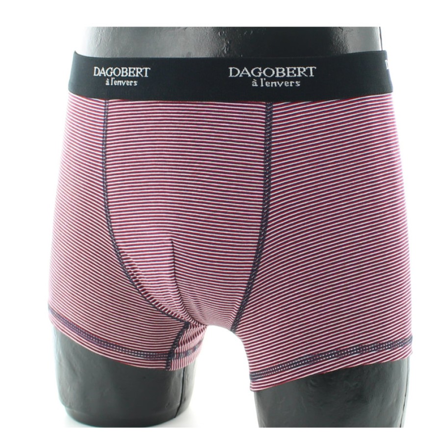 Boxers Chaussettes Dagobert | Boxer A Rayures Rouges Et Bleues - Dagobert A L'Envers