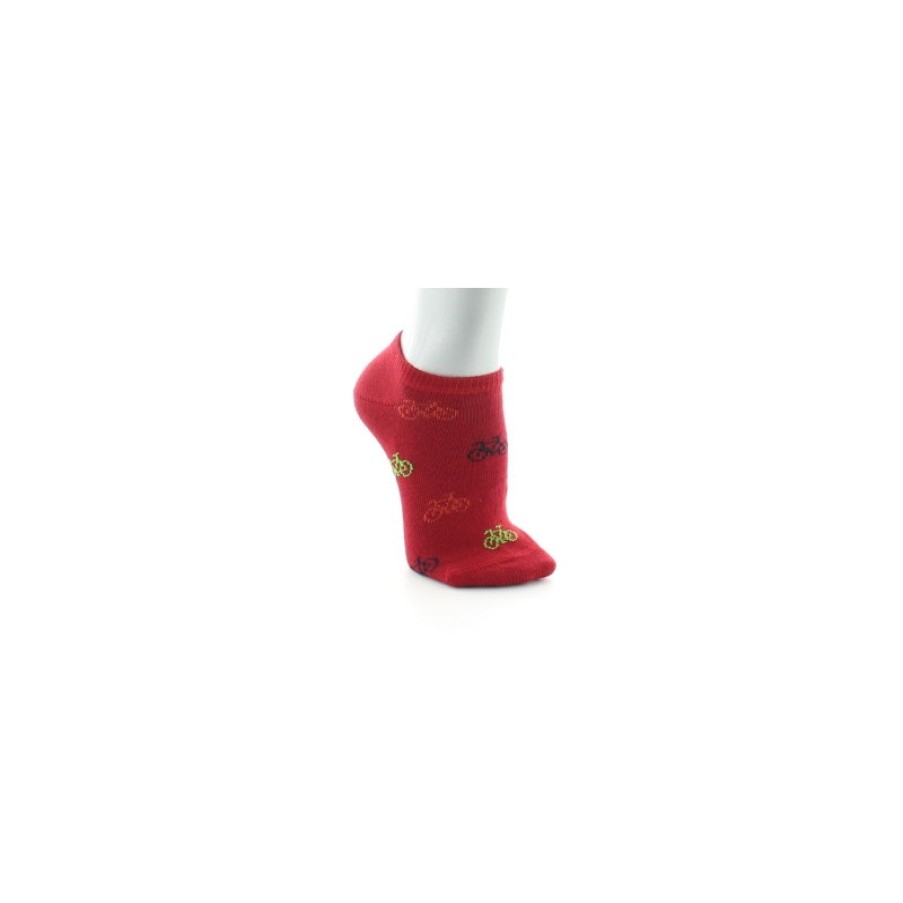 Chaussettes Chaussettes Dagobert | Socquettes Fantaisie Enfants Rouges Motif Velos - Dagobert A L'Envers