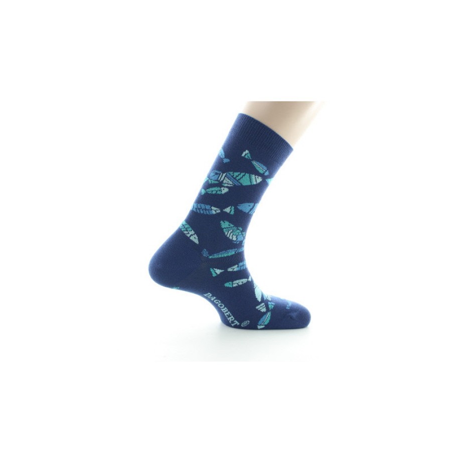 Chaussettes Chaussettes Dagobert | Chaussettes Homme Coton Poissons Bleus