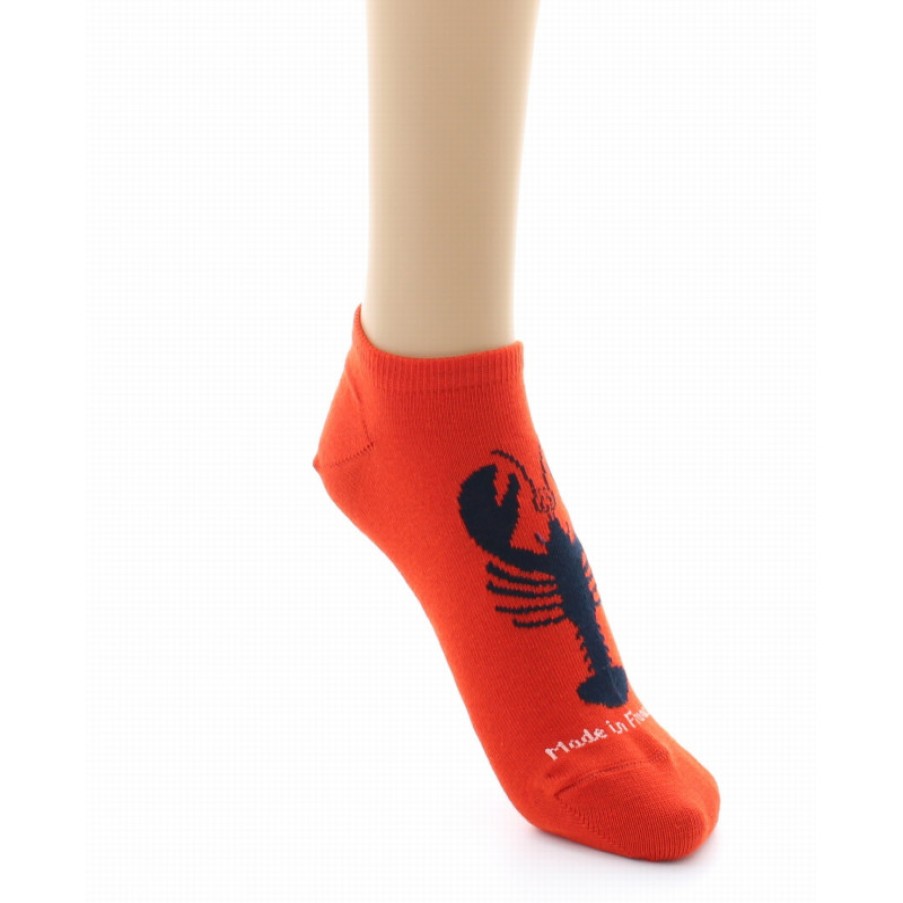 Chaussettes Chaussettes Dagobert | Socquettes Fantaisie Oranges Theme Homard Dagobert A L'Envers