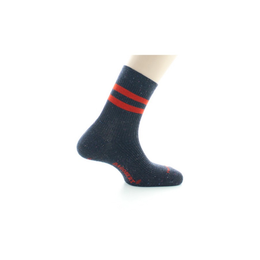 Chaussettes Chaussettes Dagobert | Chaussettes Courtes Marine Chine Et Orange En Coton Et Soie