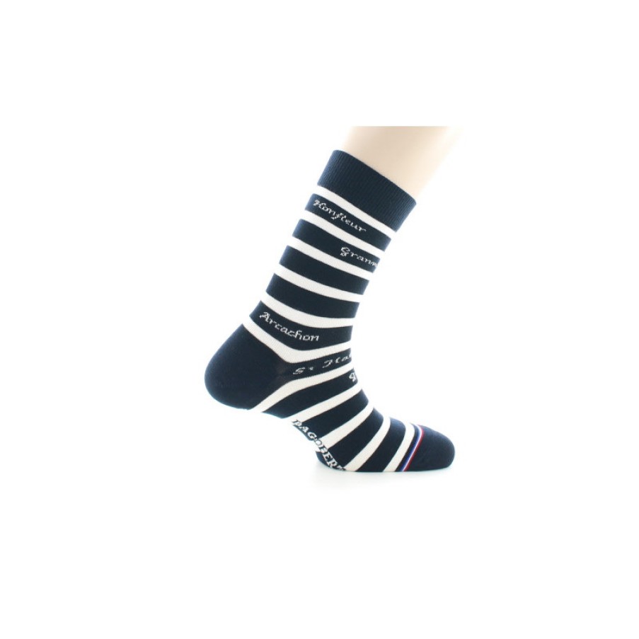 Chaussettes Chaussettes Dagobert | Chaussettes Marinieres A Rayures Dagobert A L'Envers