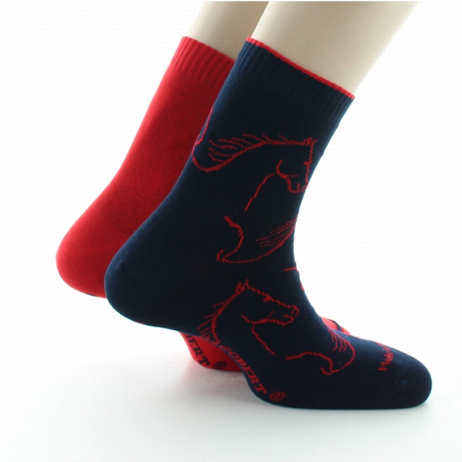 Chaussettes Reversibles Chaussettes Dagobert | Chaussettes Reversibles Homme Coton Cheval Marine Et Rouge