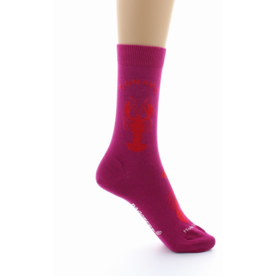 Chaussettes Chaussettes Dagobert | Chaussettes Fantaisie Roses En Coton Dagobert A L'Envers