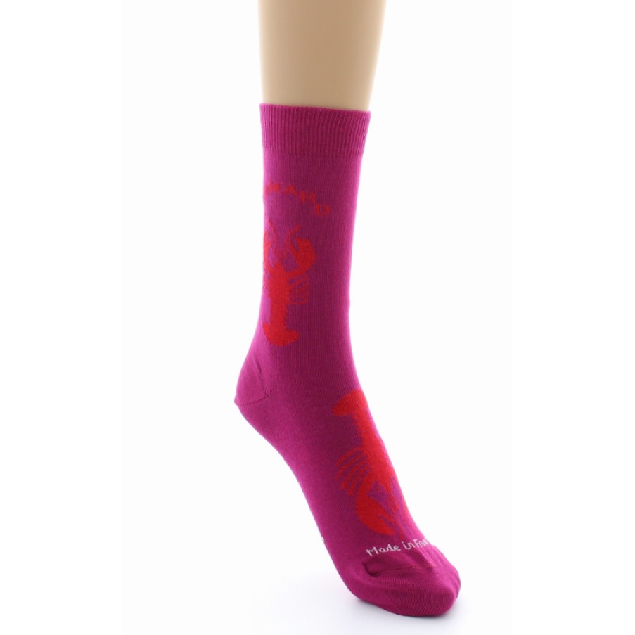 Chaussettes Chaussettes Dagobert | Chaussettes Fantaisie Roses En Coton Dagobert A L'Envers