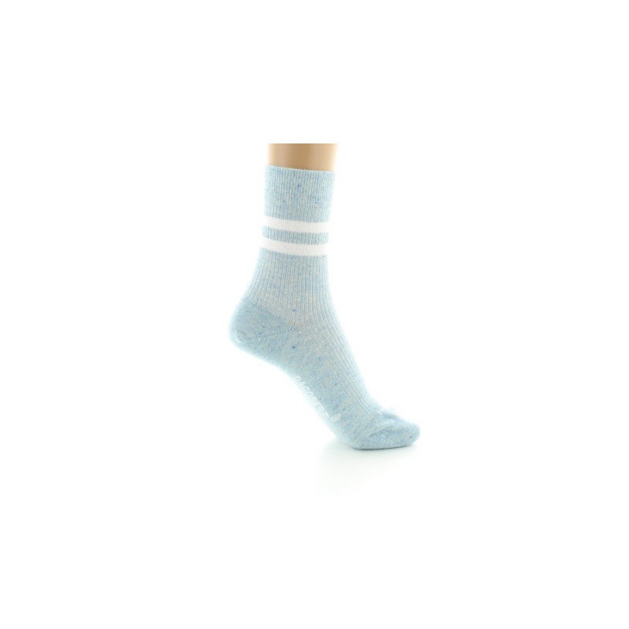 Chaussettes Chaussettes Dagobert | Chaussettes Courtes Femme En Coton Et Soie Bleu Pastel