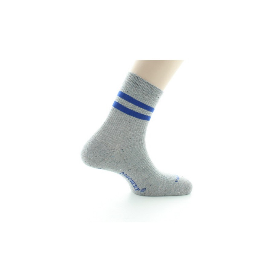 Chaussettes Chaussettes Dagobert | Chaussettes Courtes Gris Chine Et Bleu Royal En Coton Et Soie