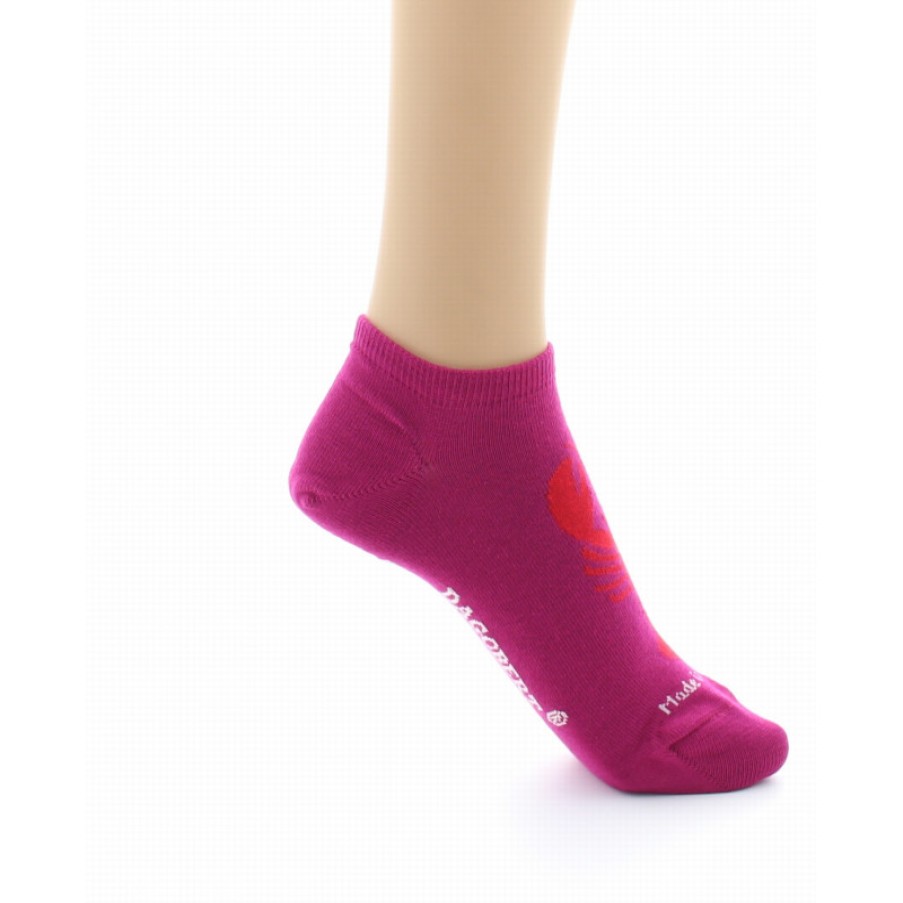 Chaussettes Chaussettes Dagobert | Socquettes Fantaisie Roses En Coton Dagobert A L'Envers