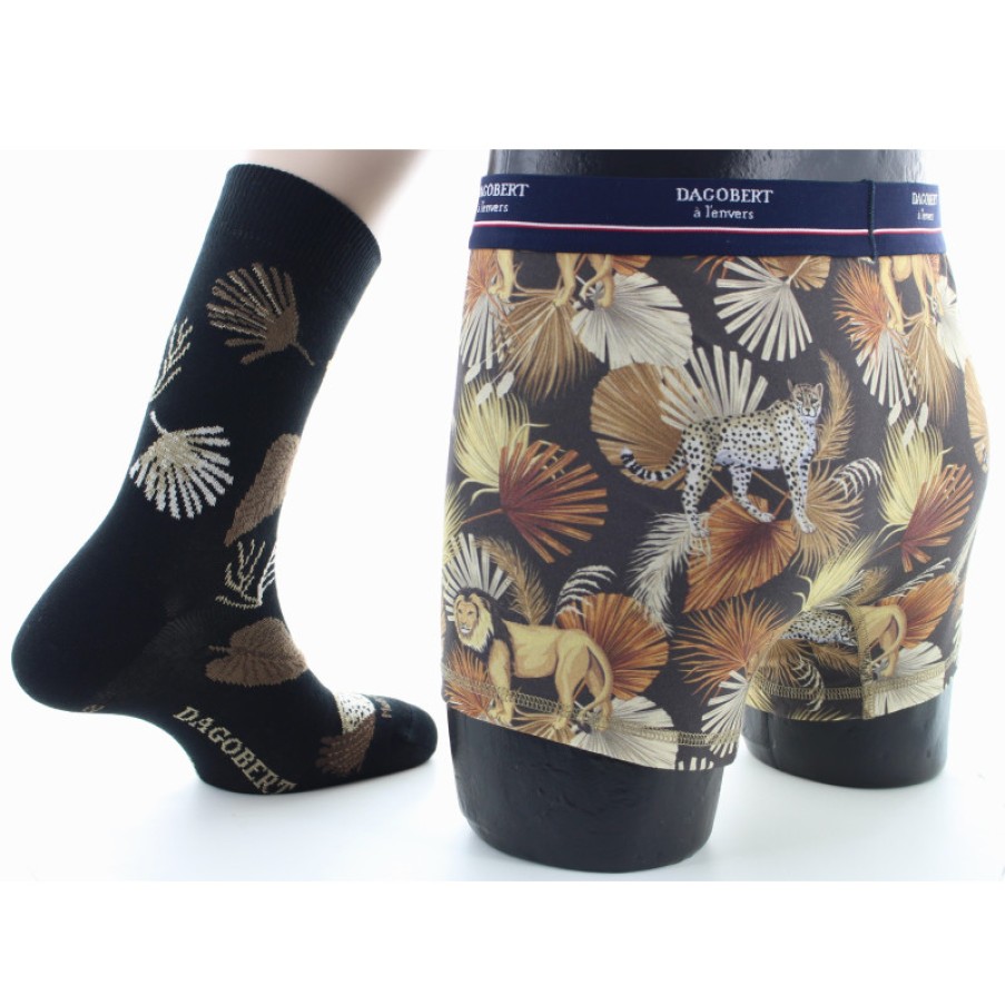 Boxers Chaussettes Dagobert | Boite Cadeau Chaussettes Et Boxer Theme Savane - Dagobert A L'Envers