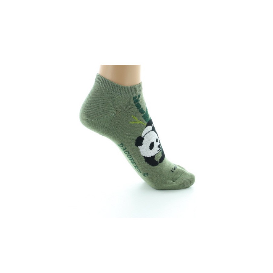 Chaussettes Chaussettes Dagobert | Socquettes Originales En Coton Panda Kaki - Dagobert A L'Envers