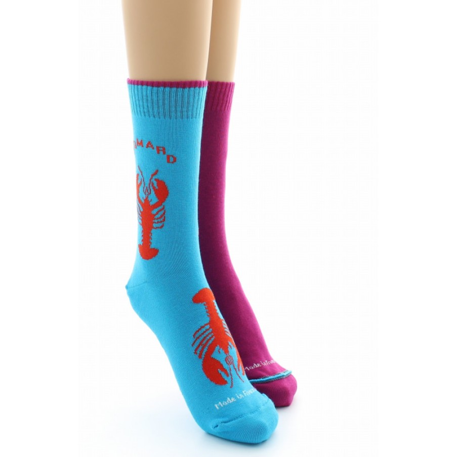 Chaussettes Reversibles Chaussettes Dagobert | Chaussettes Reversibles Homard Bleu Et Violet Dagobert A L'Envers