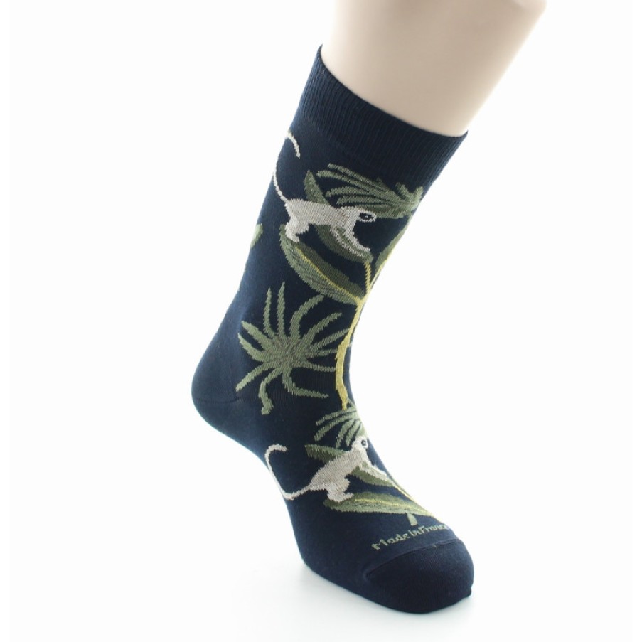 Chaussettes Chaussettes Dagobert | Chaussettes Fantaisie Jungle En Coton Bio - Dagobert A L'Envers