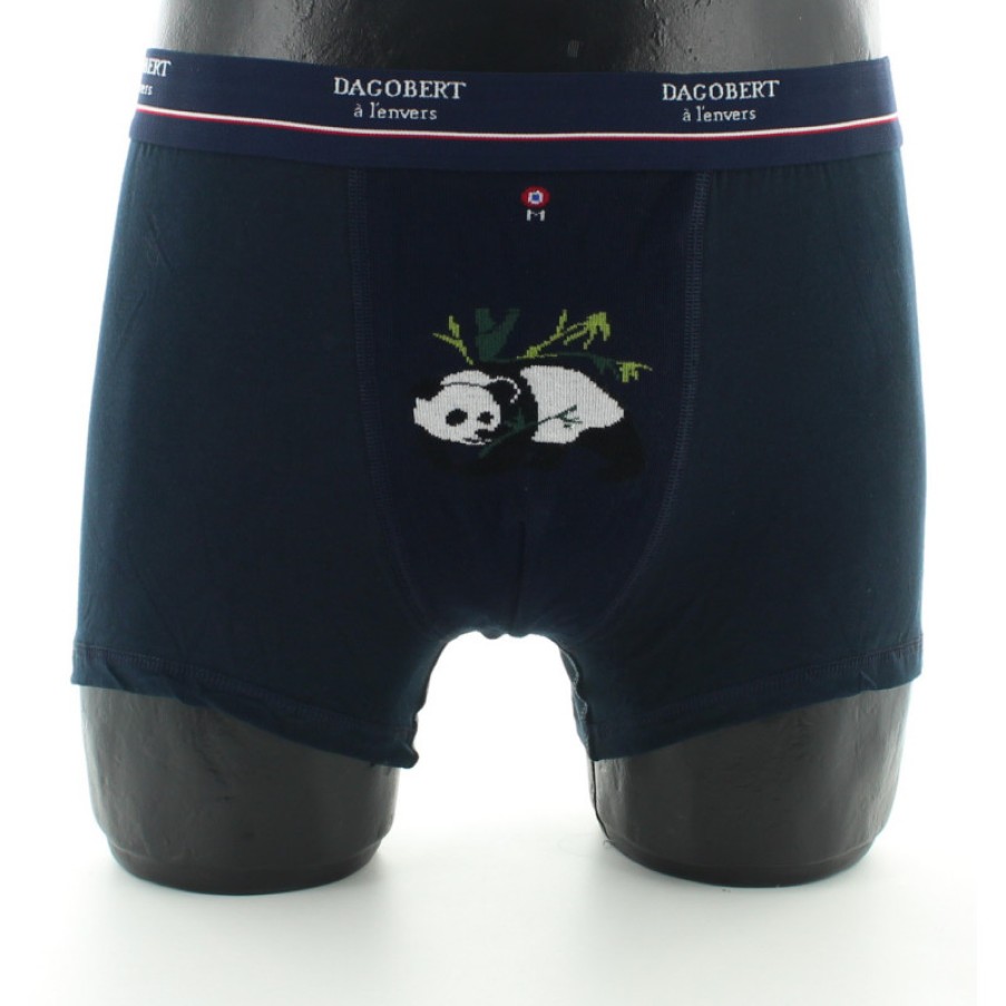 Boxers Chaussettes Dagobert | Boxer Bleu Marine A Motif Panda - Dagobert A L'Envers