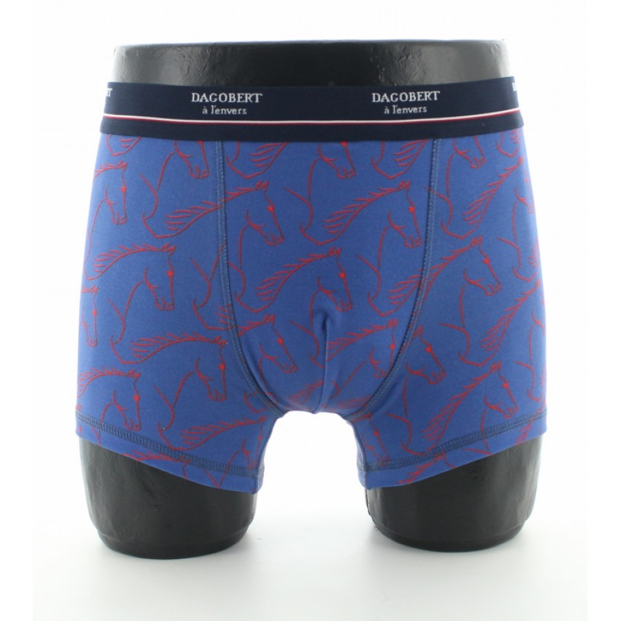 Boxers Chaussettes Dagobert | Boxer Homme Coton Bio Cheval Bleu