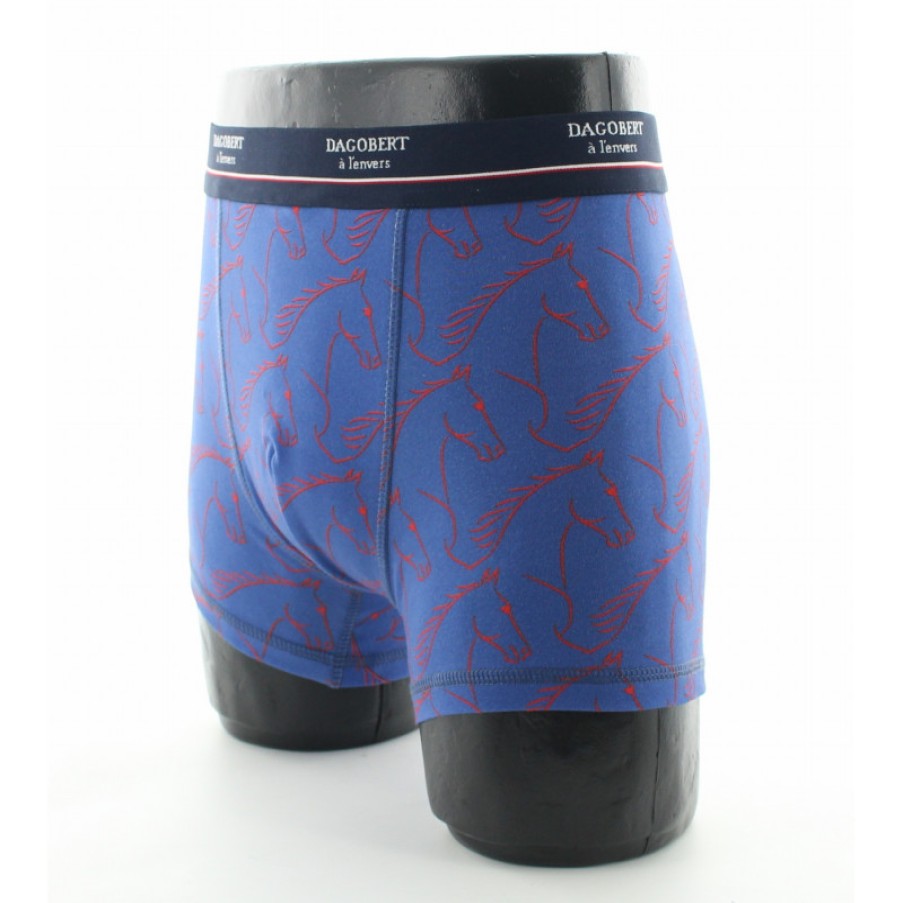 Boxers Chaussettes Dagobert | Boxer Homme Coton Bio Cheval Bleu