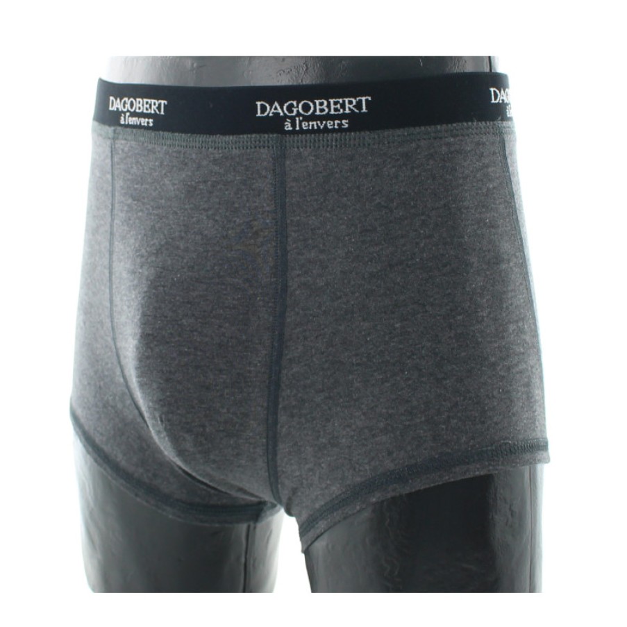 Boxers Chaussettes Dagobert | Boxer Gris En Coton Dagobert A L'Envers