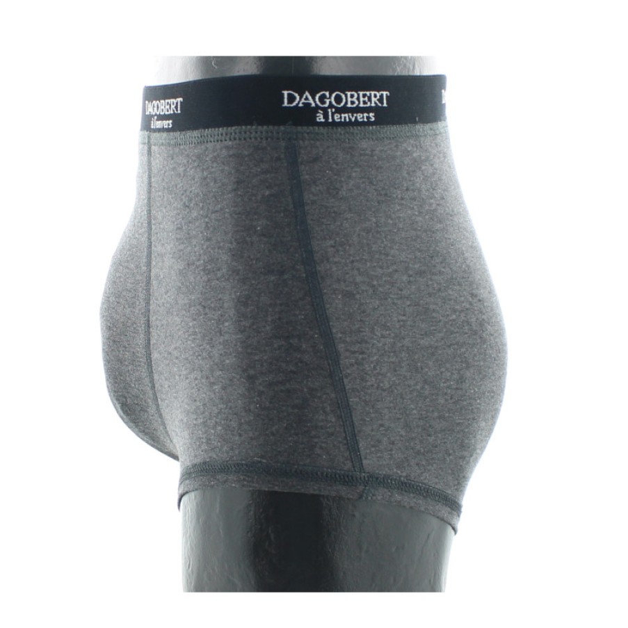 Boxers Chaussettes Dagobert | Boxer Gris En Coton Dagobert A L'Envers